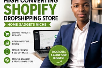 build branded high converting shopify home gadgets dropshipping store