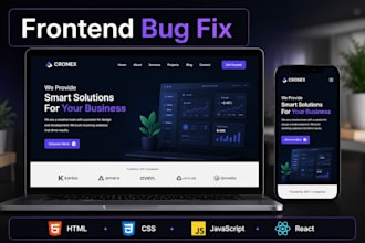 fix HTML CSS bootstrap javascript and react frontend bugs