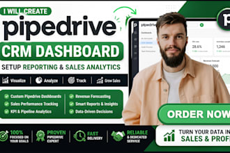 create a pipedrive CRM dashboard to track sales performance and analytics
