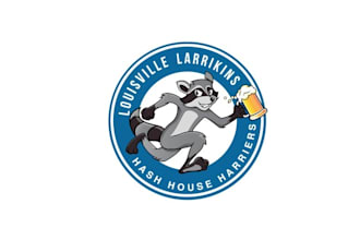 design amazing crazy running club beer logo