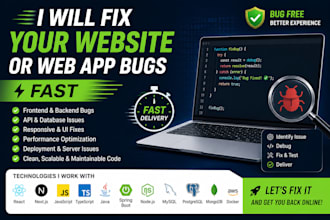 fix your website or web app bugs fast