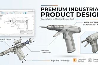 solidworks fusion 360 medical device cad, dfm, product design for manufacture