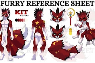 create furry reference sheet anthro character nsfw furry reference commision art