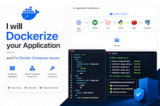 dockerize your application and fix docker compose issues