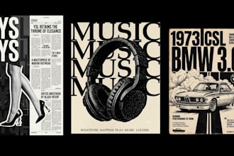 design editorial, collage, and mixed media product posters