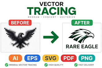 convert low quality logo to high quality vector manually