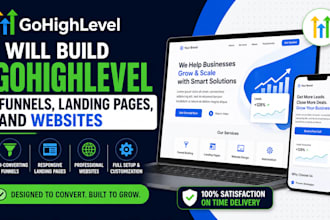 build gohighlevel funnels, landing pages, and websites