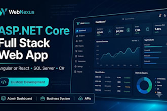 build asp dot net core angular business management app