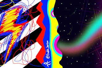 design wild psychedelic abstract artwork