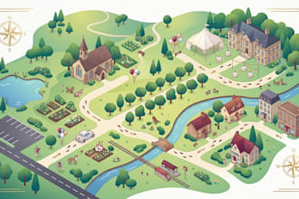 create elegant wedding map, invitation map and venue direction map