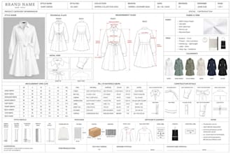 design womens clothing tech pack, dress and crop top for production
