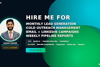 do monthly b2b lead generation and cold outreach management