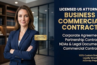 prepare legally structured commercial contracts and agreements as a us attorney