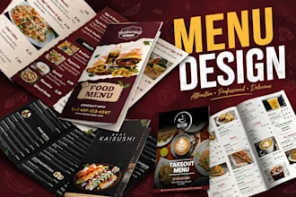 design awesome restaurant menu, food menu