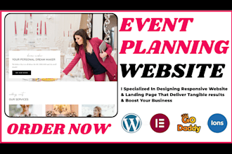 build event website wedding venue website event booking, event planning website