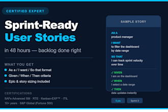 write agile user stories and acceptance criteria for your product backlog