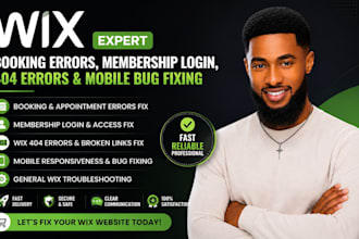 do wix booking errors fixing, wix 404 error pages, mobile bug fixing, http error