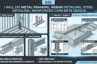 do metal framing, rebar detailing, steel detailing, reinforced concrete design