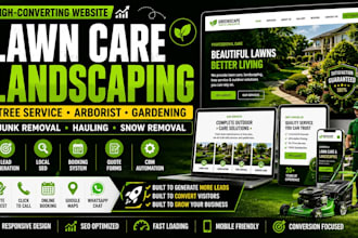 design lawn care, landscaping, tree service, arborist, and gardening website