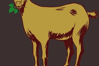design a premium rustic goat farm or livestock logo