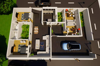 create high quality 3d floor plan rendering services