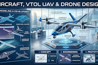 design fixed wing aircraft, vtol uavs, drones, and aerospace systems