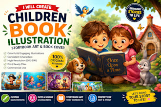 create children book illustraion, storybook art and picture book cover