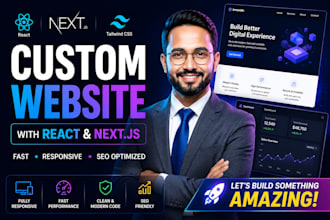 build custom react next js websites