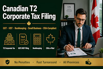 file t2 corporate tax  gst hst filing and bookkeeping for canada small business