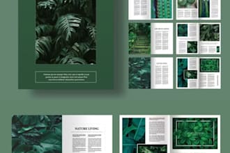 design a professional magazine layout, editorial and cover design