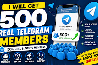 get 500 real telegram members for your channel