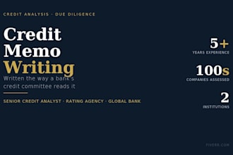 write a professional credit memo for your business loan application