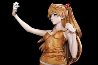 build 3d anime character in blender ready for website, vtuber avatar, blendshape
