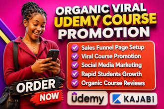 do udemy course promotion, online course marketing, kajabi student enrollments