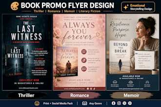 design memoir and fiction book promo flyer