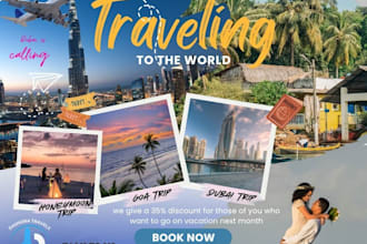 design eye catching travel agency social media posters