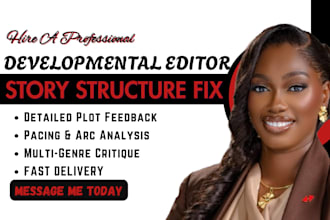do developmental editing and manuscript critique for fiction books