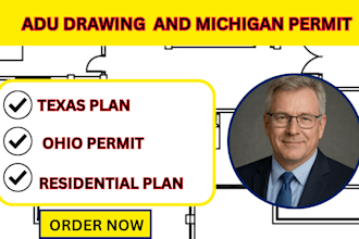 adu permit drawing,michigan plan,ohio plan,texas plan,residential plan,site plan