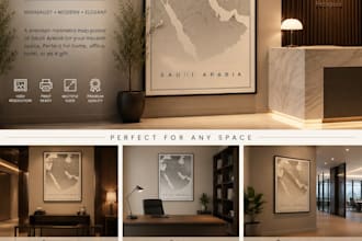 send premium minimalist saudi arabia map poster for wall art