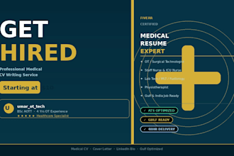 write a professional medical and paramedical cv or resume for gulf jobs