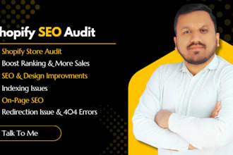 do advance shopify SEO, technical audit and fix issues