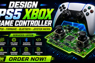 design ps5 xbox game controller pcb, firmware, bluetooth and joystick matrix