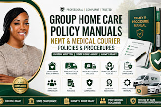 write group home care policy manual, license policy, nemt, medical courier