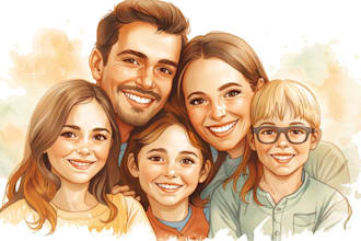 custom watercolor family portrait