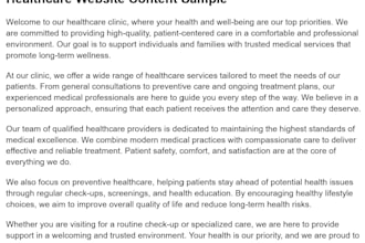write healthcare website content