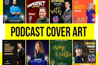 design a professional and unique podcast cover art or podcast logo