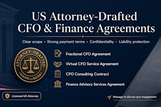 draft a finance advisory services agreement as a licensed US attorney