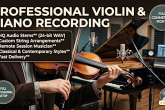 record cinematic orchestral music with live strings piano violin cello