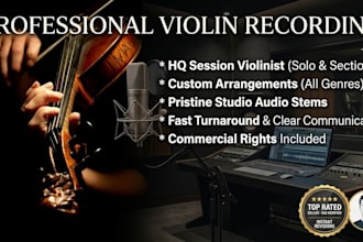 record professional violin viola and cello session strings for your song