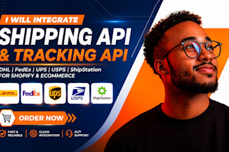 integrate shipping API, dhl, fedex, ups, usps, shipstation and tracking API